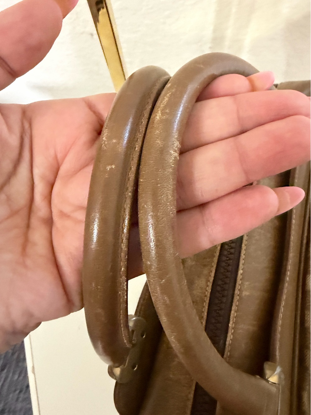 Celine Brown Monogram Boston Satchel with Leather Trim - Picture 8 of 11